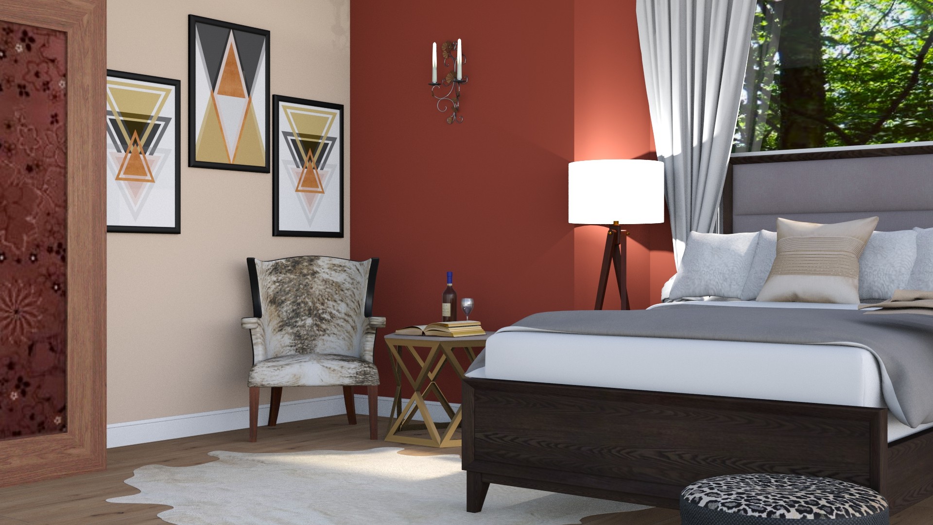 Serene bedroom with layered neutrals